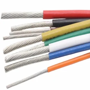 Class H silicone rubber motor lead wire connected at motor winding terminal inside motor housing