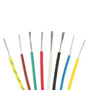 Fire resistant high temperature cable cross section showing intact mica tape insulation layers after fire exposure