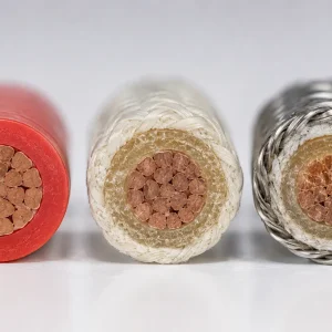 High temperature cable cross-section silicone rubber mica fiberglass stainless braid