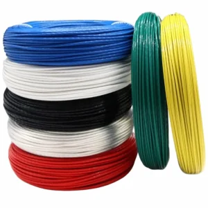 Silicone rubber motor lead wire routed from motor winding to terminal box screw connections