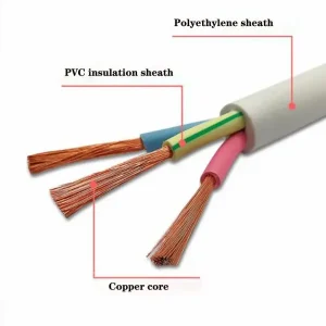 RVV multi-core flexible PVC sheathed control cable coil on white background