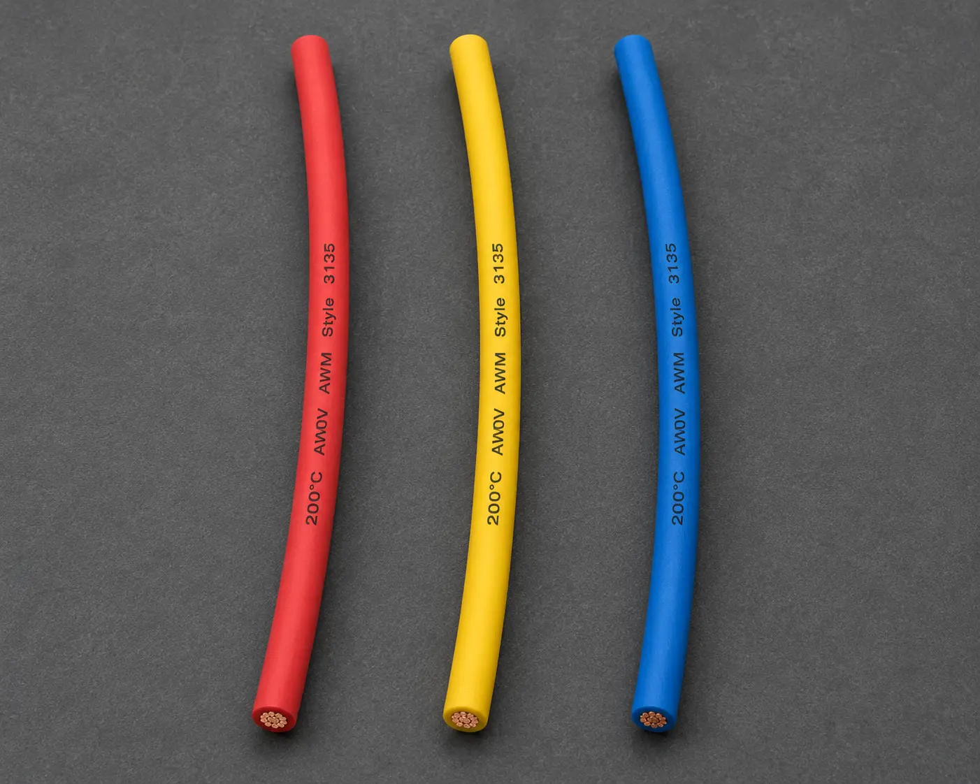 UL 3135 200°C 600V silicone rubber motor lead wire red yellow blue three phase set