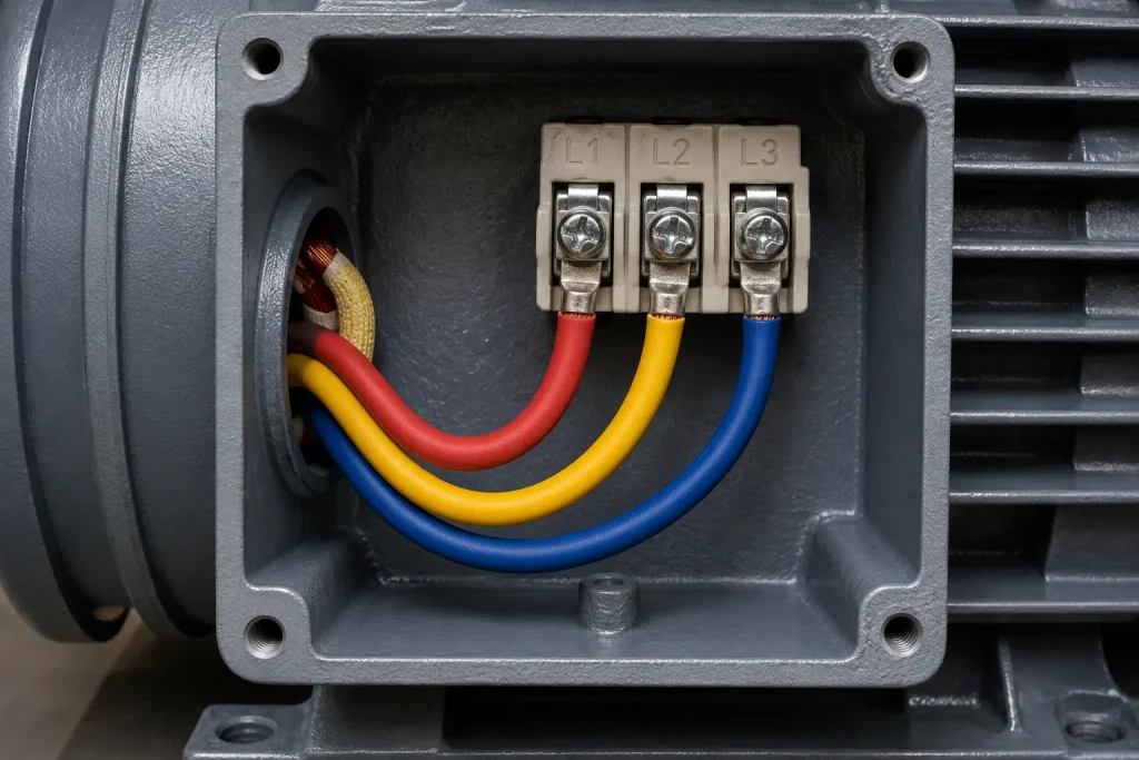 UL 3135 silicone motor lead wire terminal box connection three phase L1 L2 L3