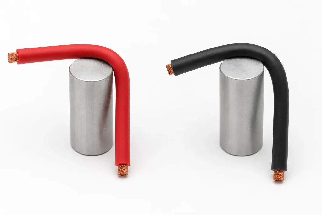 UL 3135 silicone rubber motor lead wire flexibility vs XLPE bend radius comparison