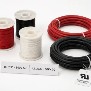 UL 3135 silicone rubber wire 600V AC and UL 3239 high voltage silicone wire 60kV DC comparison 200°C