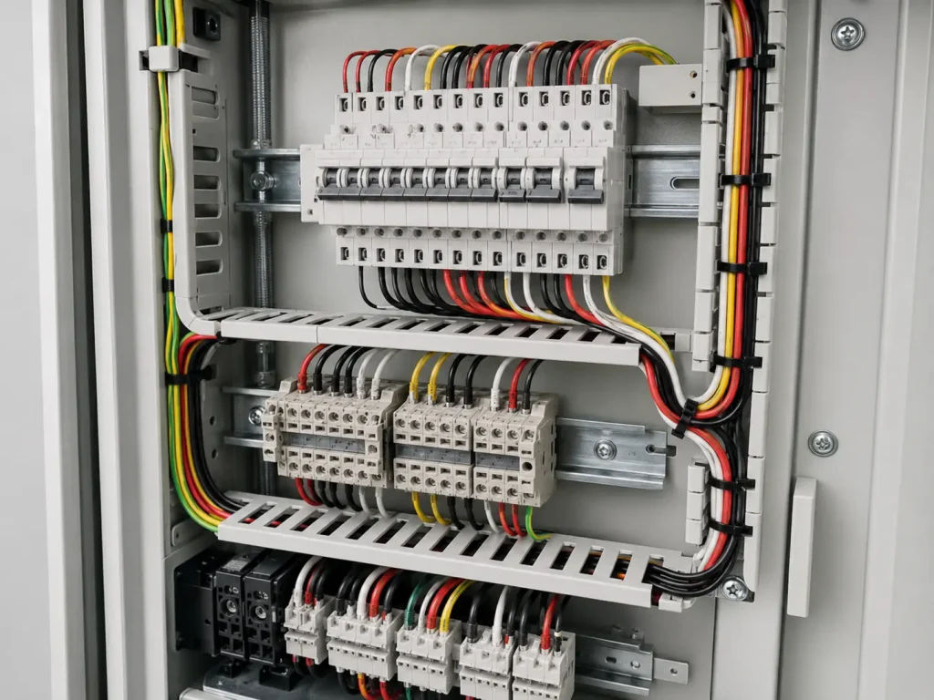 UL AWM Style 1015 PVC hook-up wire installed inside protected electrical equipment enclosure for appliance internal wiring application