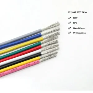 Technical diagram showing insulation and conductor layers of UL 1007 18 AWG wire