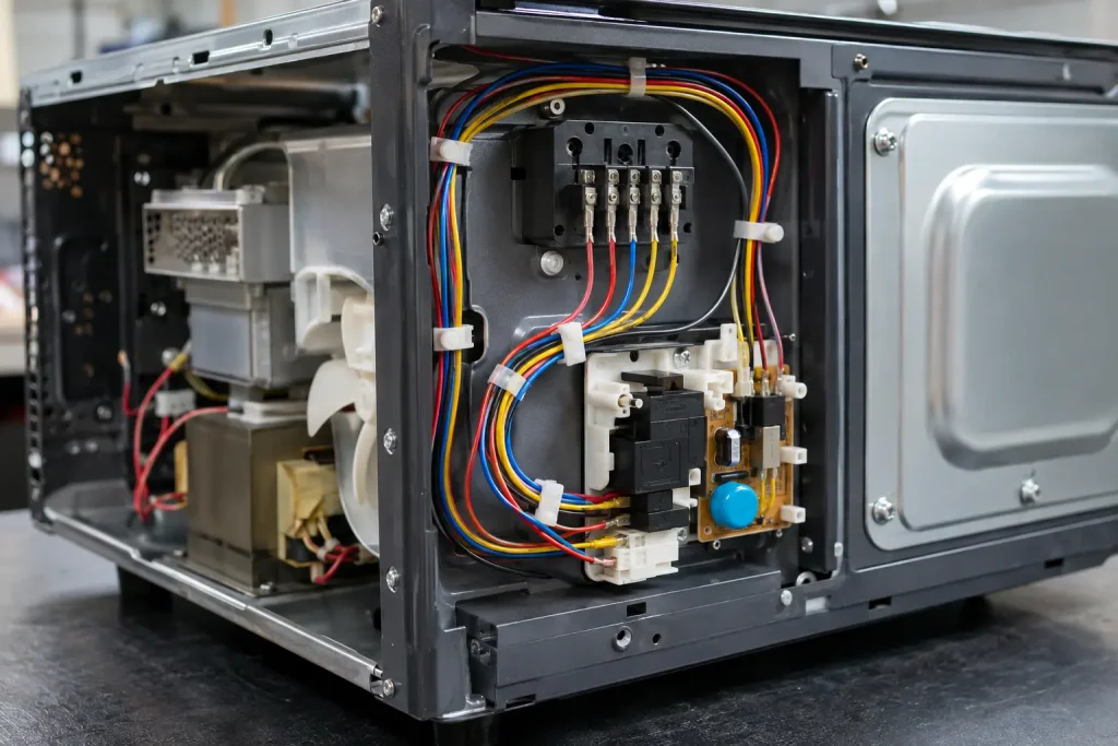 UL 1007 PVC lead wire routed inside appliance chassis for internal wiring connections