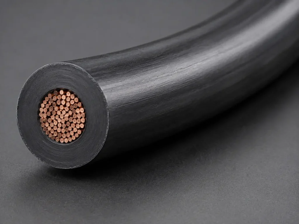 Macro cross-section of UL 1911 high voltage ignition wire showing solid or stranded conductor and insulation construction