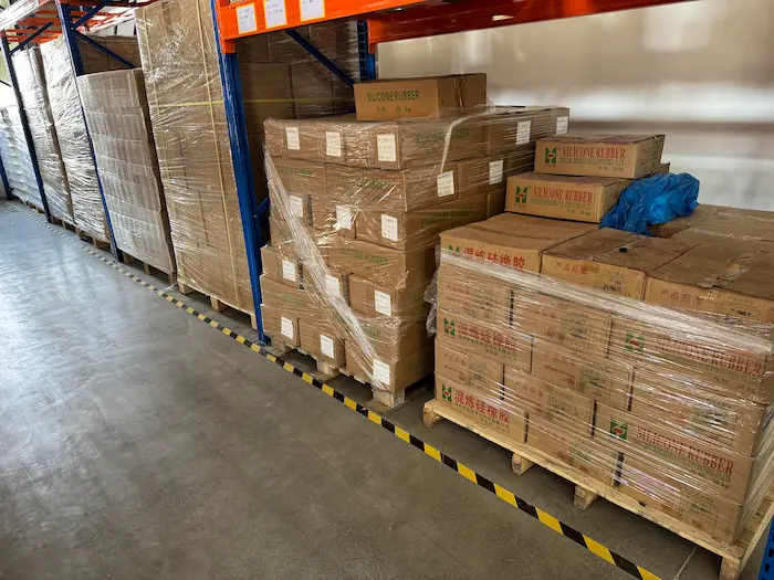 Silicone rubber raw material storage for high temperature wire production