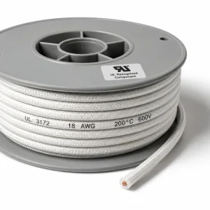 UL 3172 silicone rubber fiberglass braid wire 200°C 600V oven appliance AWM reel product photo