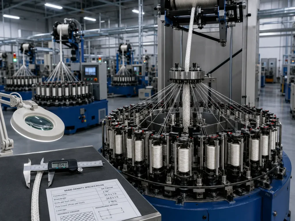 UL 3172 wire glass fibre braiding machine and silicone extrusion production line quality control