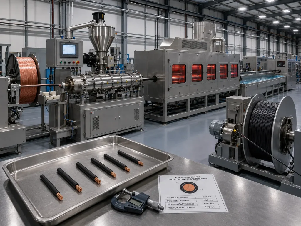 UL 3321 XLPE wire crosslinked polyethylene extrusion and crosslinking production line quality control