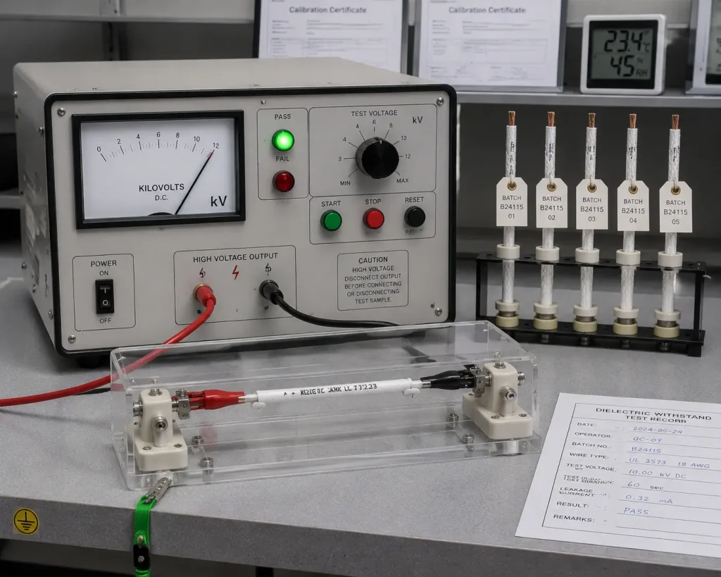 UL 3573 ignition wire 10kV AC dielectric withstand hipot test station quality control