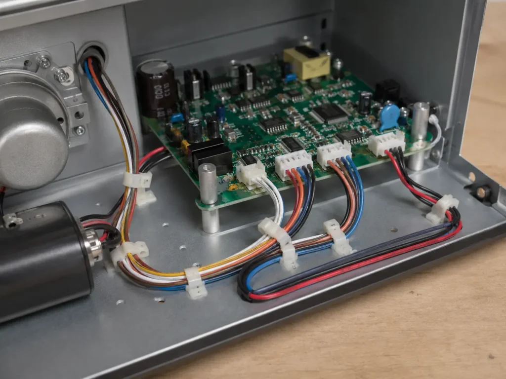 UL 1007 22 AWG PVC wire routed for control board connection inside appliance enclosure