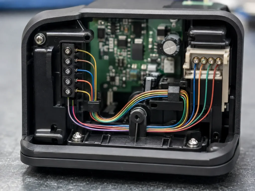 UL 1007 26 AWG PVC wire routed inside compact appliance assembly for internal wiring connections