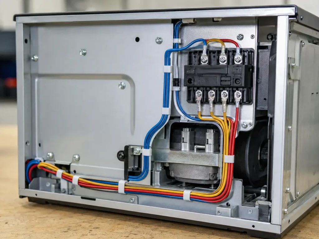 UL 1007 PVC hook-up wire routed as internal harness wiring inside appliance assembly
