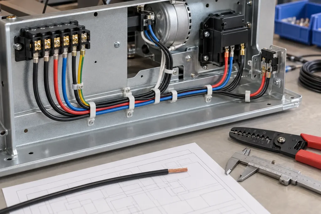 UL 1015 PVC leads installed as drawing-controlled internal wiring inside an OEM appliance assembly