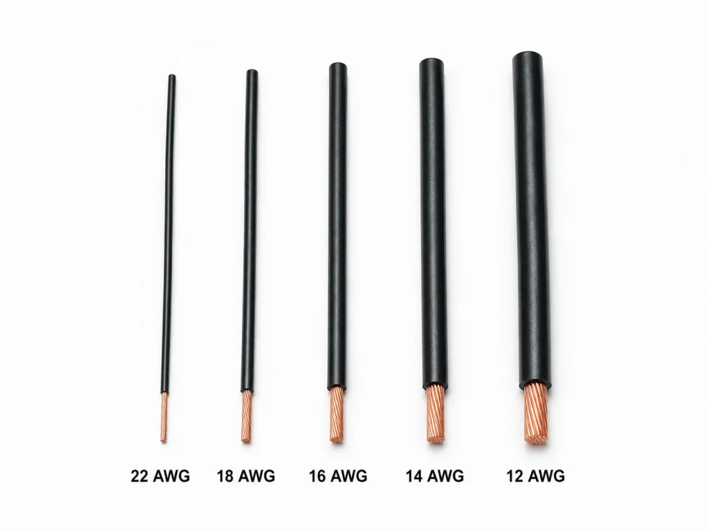 UL 1015 PVC wire AWG size range comparison 600V 105°C from fine to heavy gauge