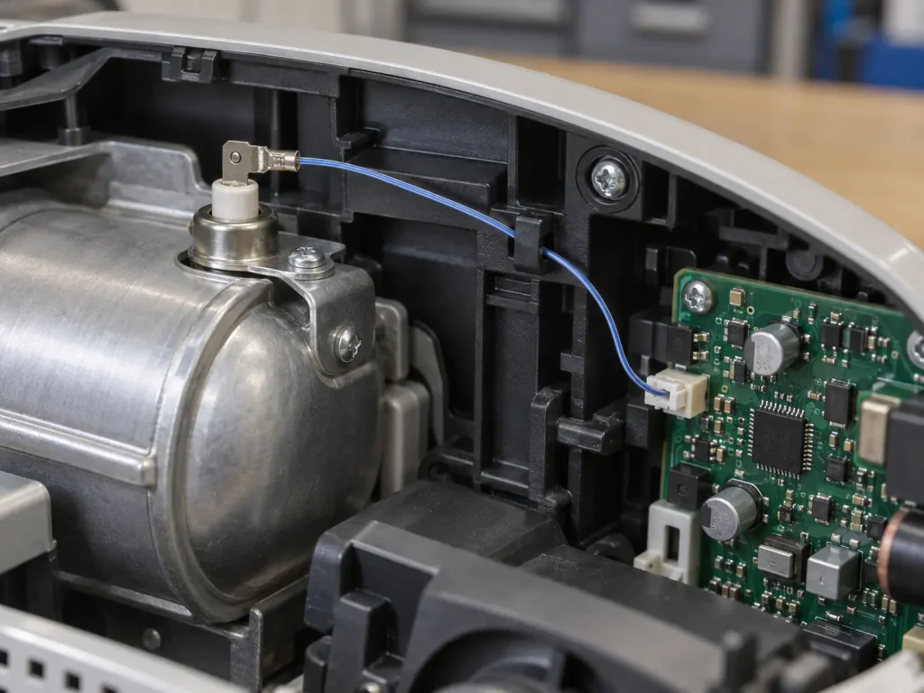 UL 1332 20 AWG FEP wire routed as internal sensor lead wiring terminating at connector inside appliance assembly