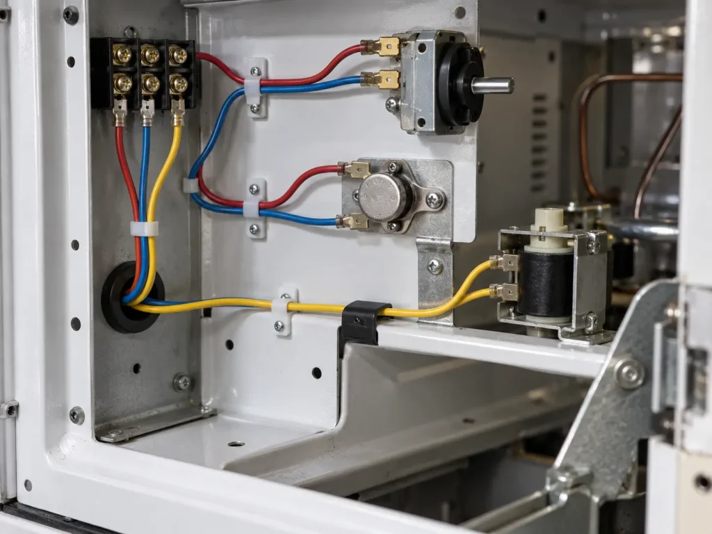UL 1569 PVC leads in fixed protected internal routing between components inside an appliance
