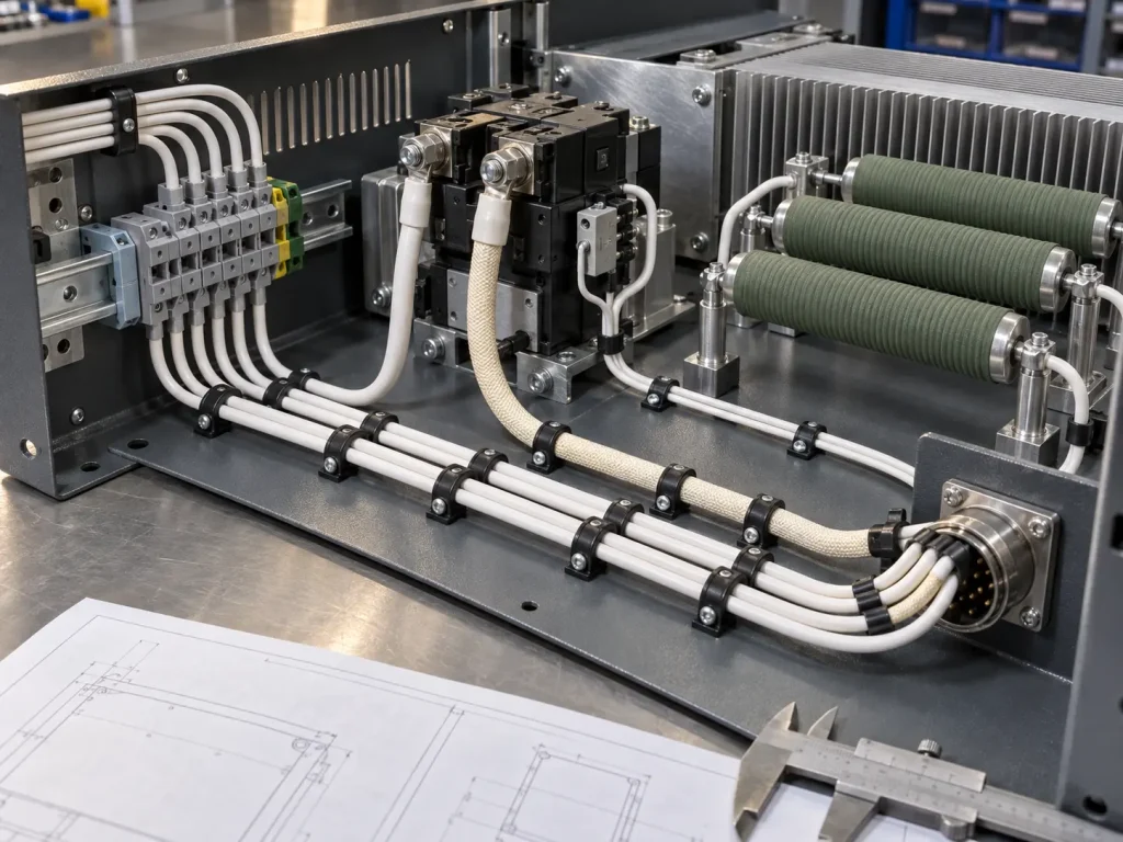 UL 1659 PTFE TFE internal leads installed to a drawing-controlled routing inside OEM electrical equipment