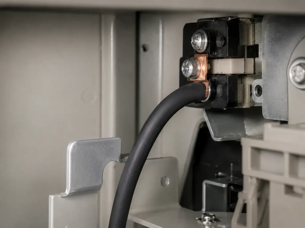 UL 3135 16 AWG silicone power lead terminating at internal component connection point inside appliance