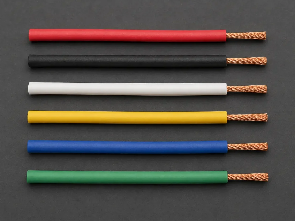 UL 3135 18 AWG silicone rubber wire colour options: red, black, white, yellow, blue, 200°C, 600V AC