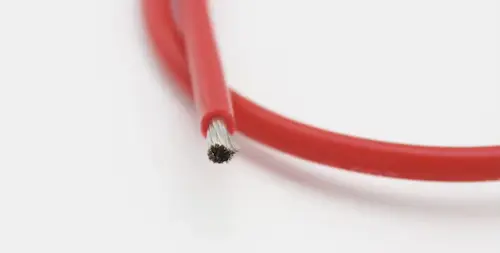 Stranded copper conductor detail of UL 3135 22 AWG silicone hook-up wire