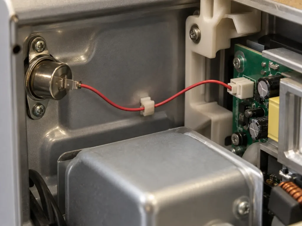 UL 3135 24 AWG silicone wire routed as internal sensor lead wiring terminating inside totally enclosed appliance assembly