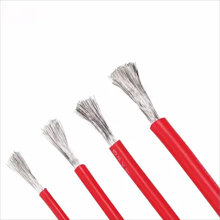 Tinned copper conductor detail for UL3135 silicone wire solderability