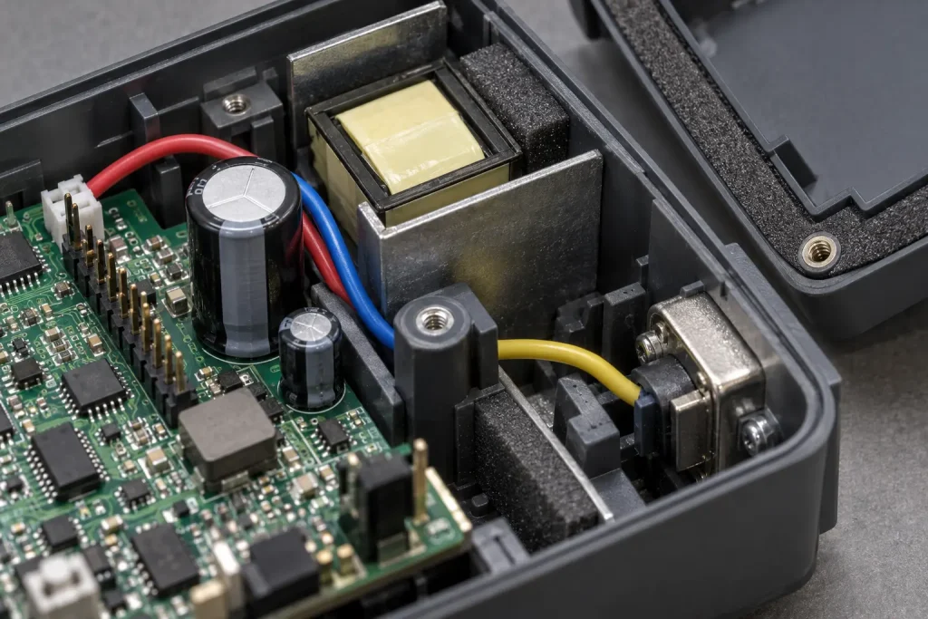 UL 3266 XLPE internal leads routed through a space-constrained compact OEM electrical assembly