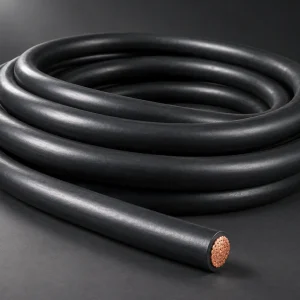 Single heavy-gauge coil of UL 3271 1 AWG XLPE motor lead wire, 125°C 600 Vac 750 Vdc, for large motor lead applications