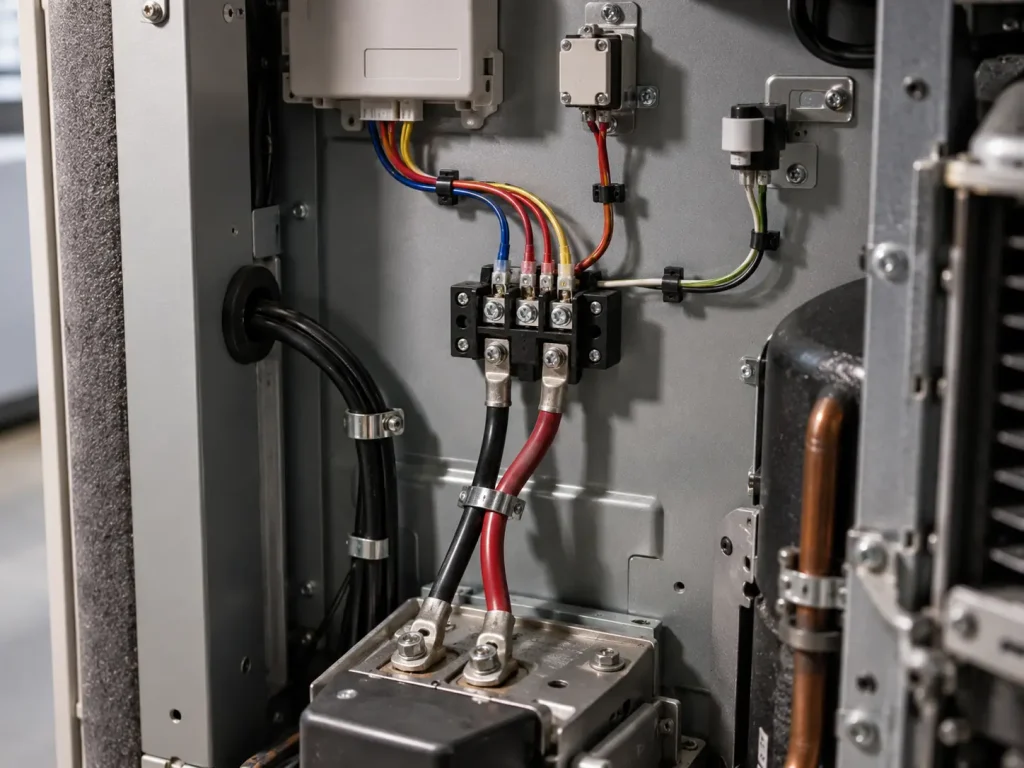 UL 3271 XLPE leads routed between internal components inside an appliance assembly