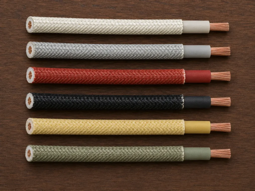 UL AWM Style 3304 ignition wire specification diagram: 200°C, 10000V AC, 40 mil SR insulation, fiberglass braid, 22–12 AWG stranded copper conductor