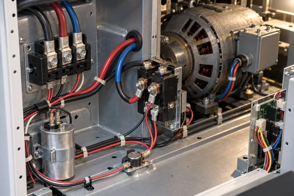 UL 3321 XLPE leads connecting internal components in a high-temperature section of an appliance assembly