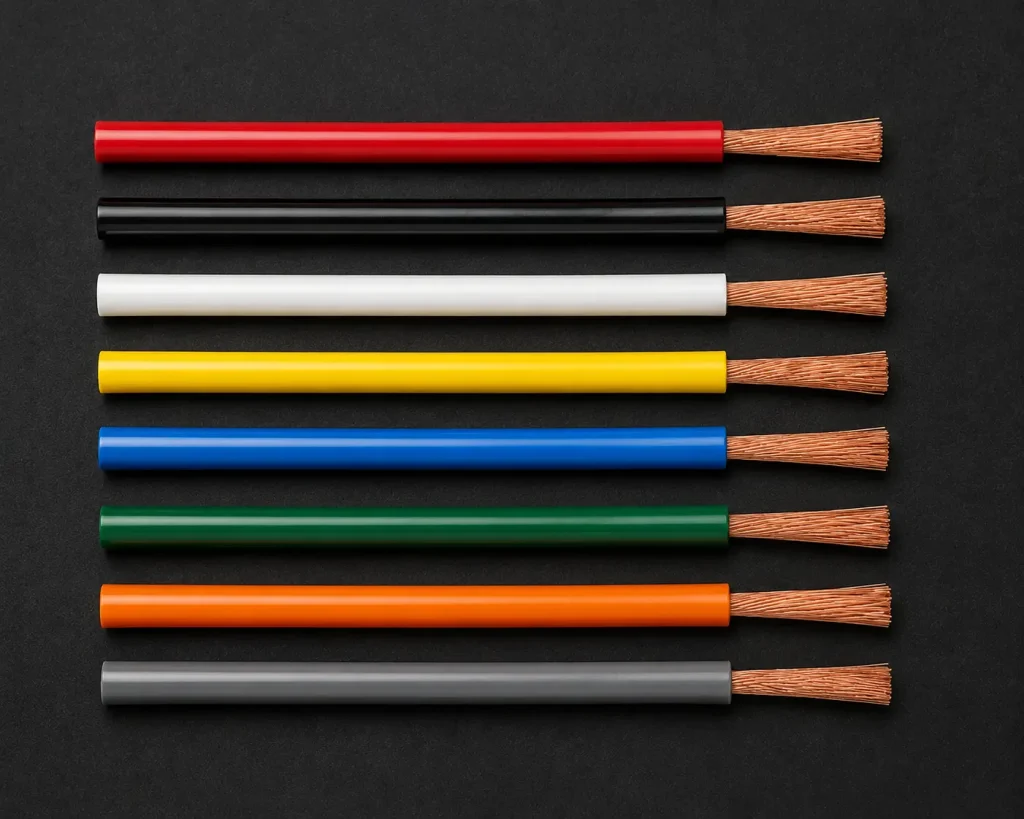 UL 1007 18 AWG PVC wire colour options: red, black, white, yellow, blue, green, 80°C, 300V AC