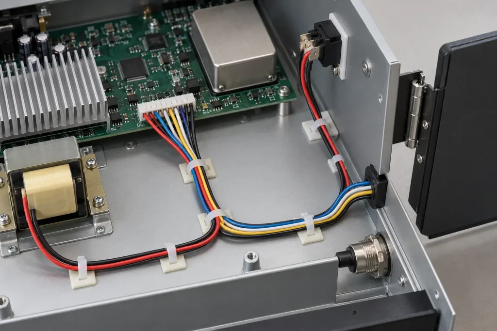 UL 1569 leads in fixed protected internal routing inside equipment, not subjected to movement or mechanical damage