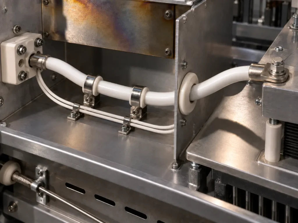 UL 1659 8 AWG PTFE TFE lead installed as drawing-controlled internal wiring inside equipment