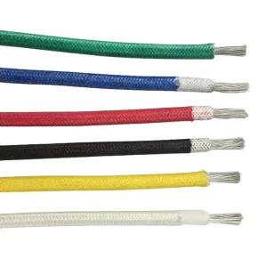 UL 3172 silicone rubber wire cross section showing fiberglass braid outer covering