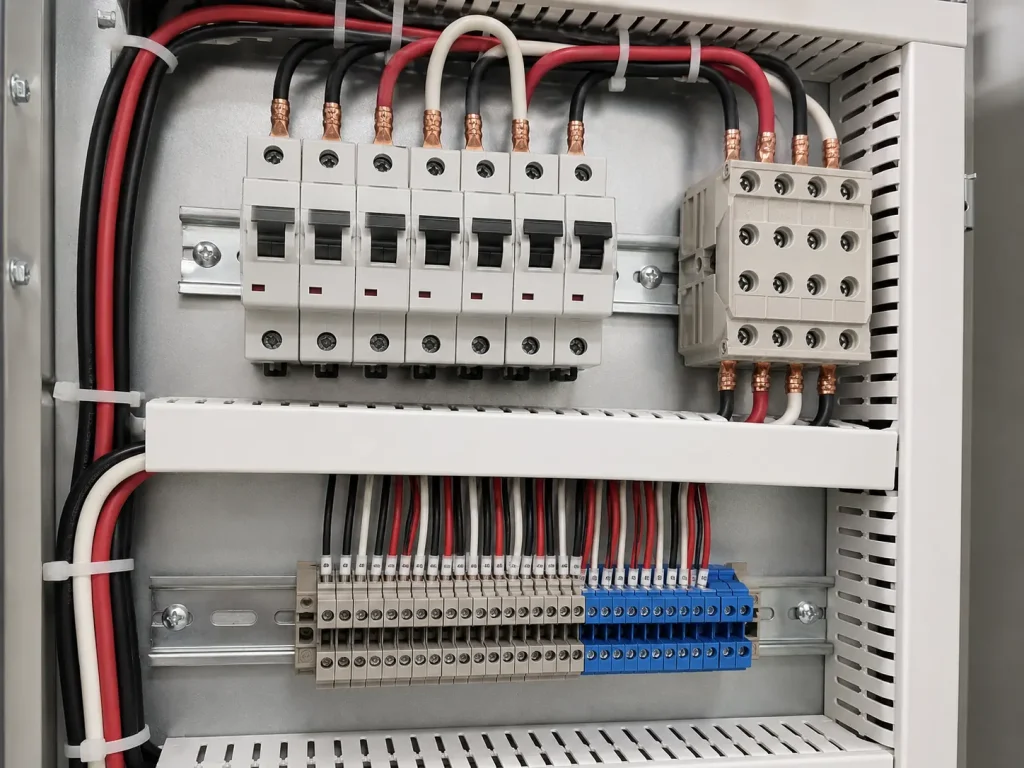UL 3266 10 AWG XLPE wire internal wiring in UL 508A control panel branch circuit, 125°C, 300V AC, Germany Maschinenbau export