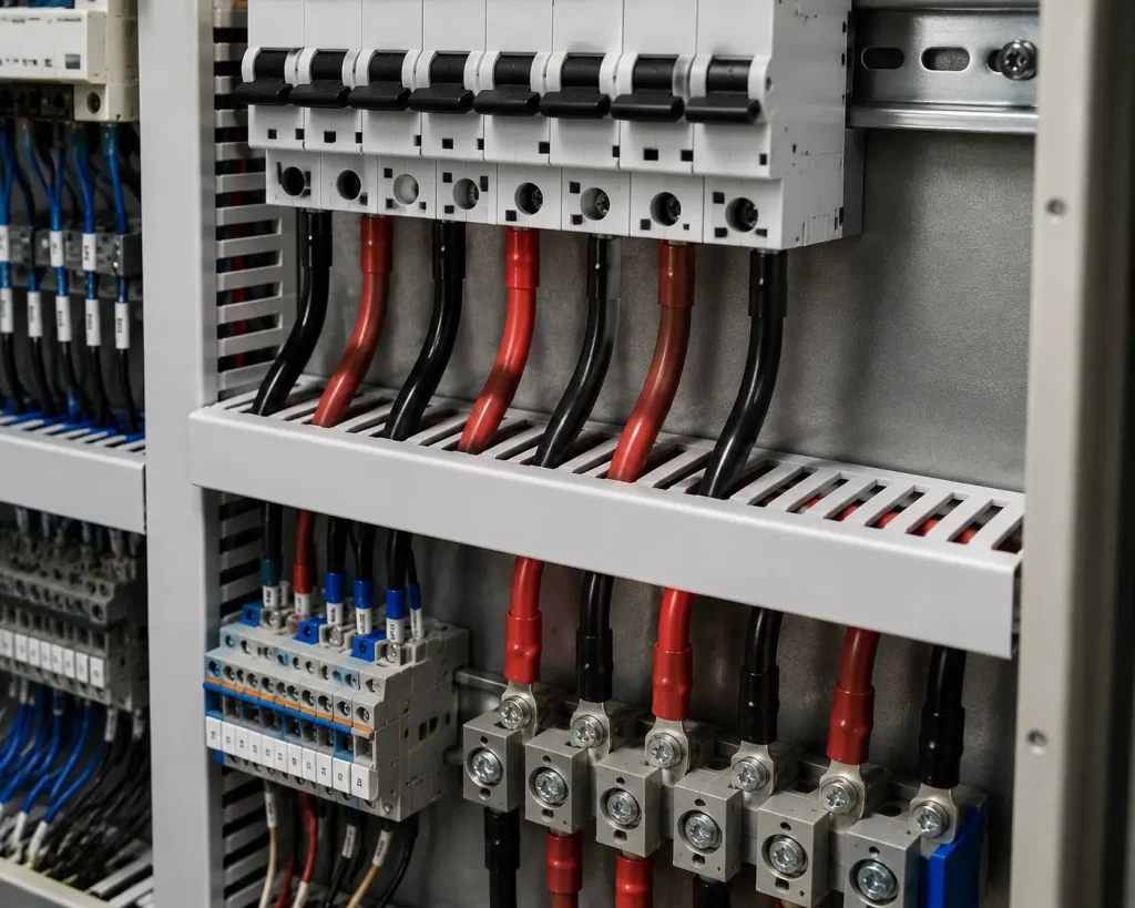 UL 3266 10 AWG XLPE wire internal routing in UL 508A control panel, 125°C, 300V AC, Riyadh Saudi Arabia UAE industrial application