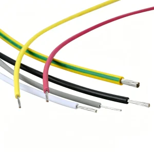 UL 3266 XLPE wire surface marking showing AWM Style 3266 125°C 300V File E333030 motor lead internal wiring