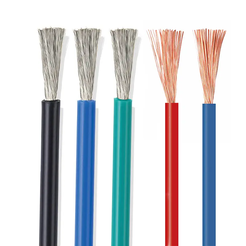 UL 3666 XLPE wire surface marking showing AWM Style 3666 105°C 600V File E333030 tinned copper conductor