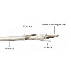 UL 5334 flat fiberglass mica wire profile versus UL 5107 round glass braid mica wire cross section comparison