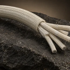 UL 5359 mica multi-conductor cabled assembly with stepped-back end showing individually covered conductors