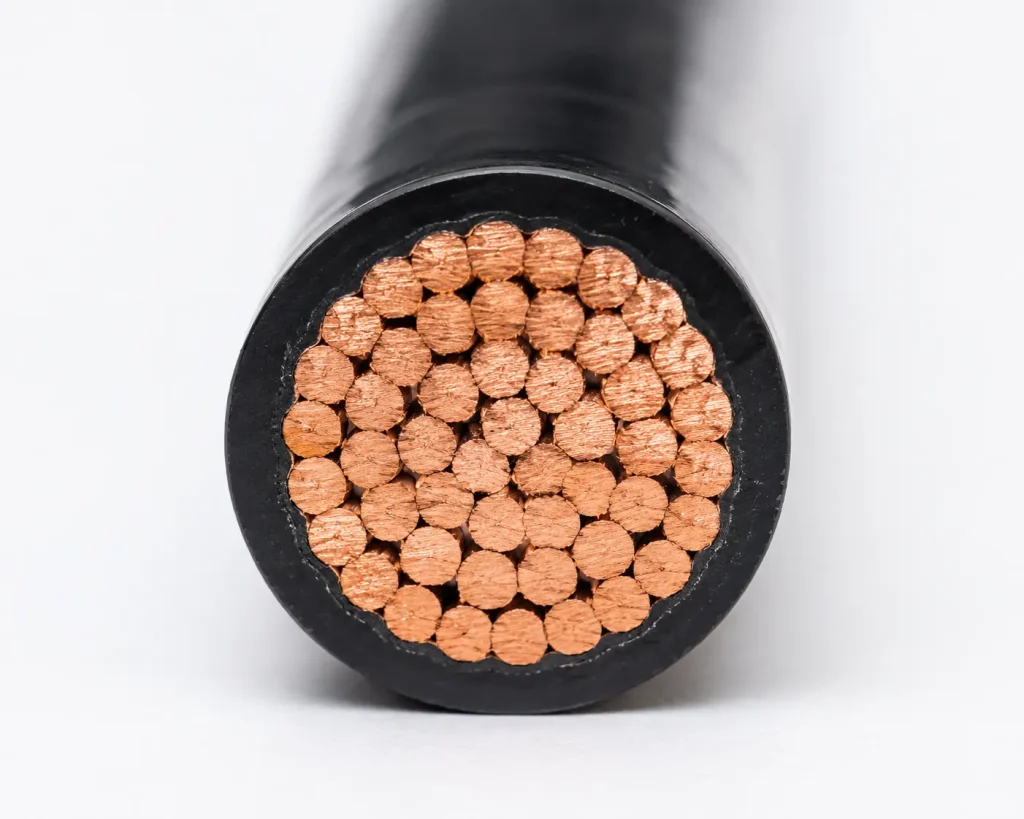 Macro cross-section UL 1007 14 AWG stranded copper PVC insulation heavy gauge