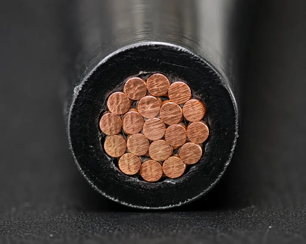 Macro cross-section UL 1007 18 AWG stranded copper PVC insulation horizontal flame