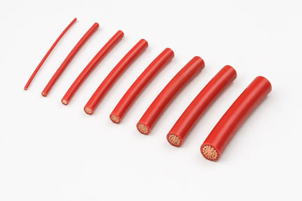 UL 1007 PVC hook-up wire AWG size range 32AWG to 16AWG diameter progression