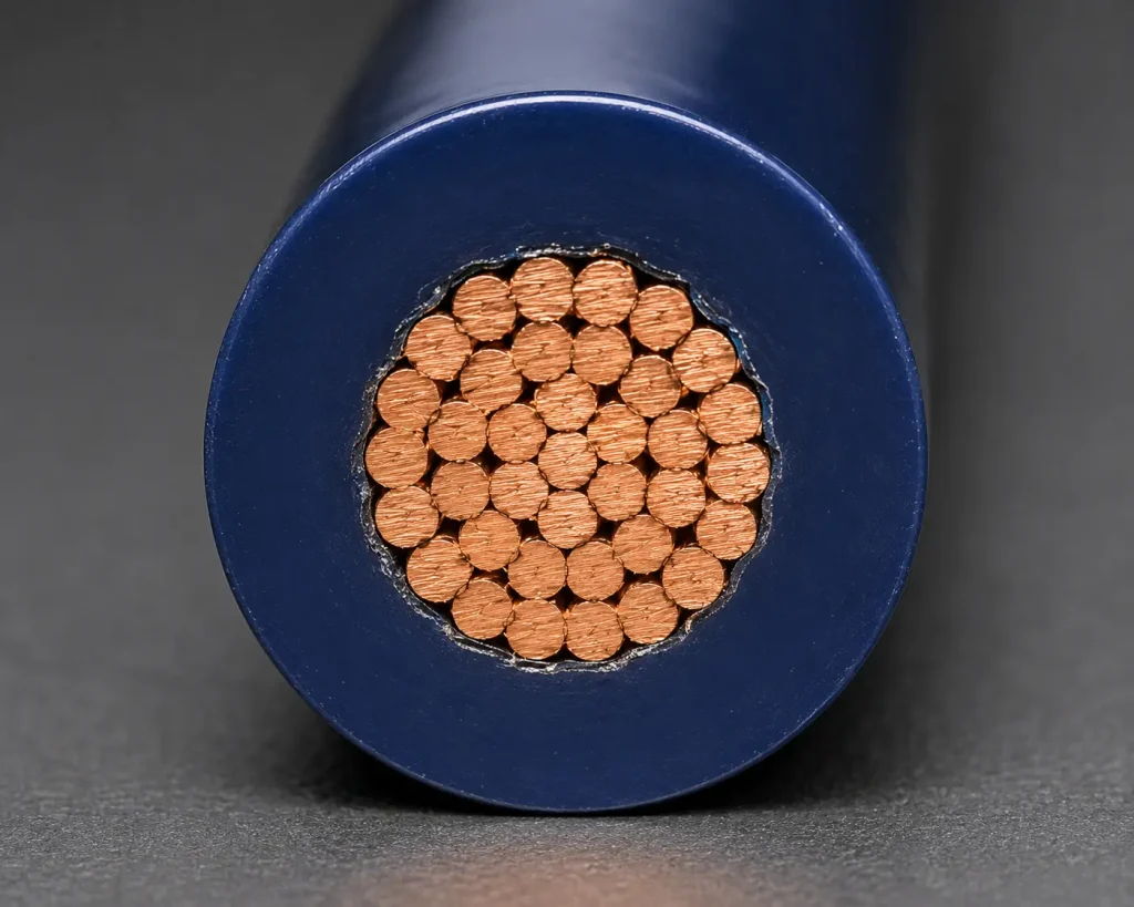 Macro cross-section UL 1015 600V PVC insulation 30 mils stranded copper conductor